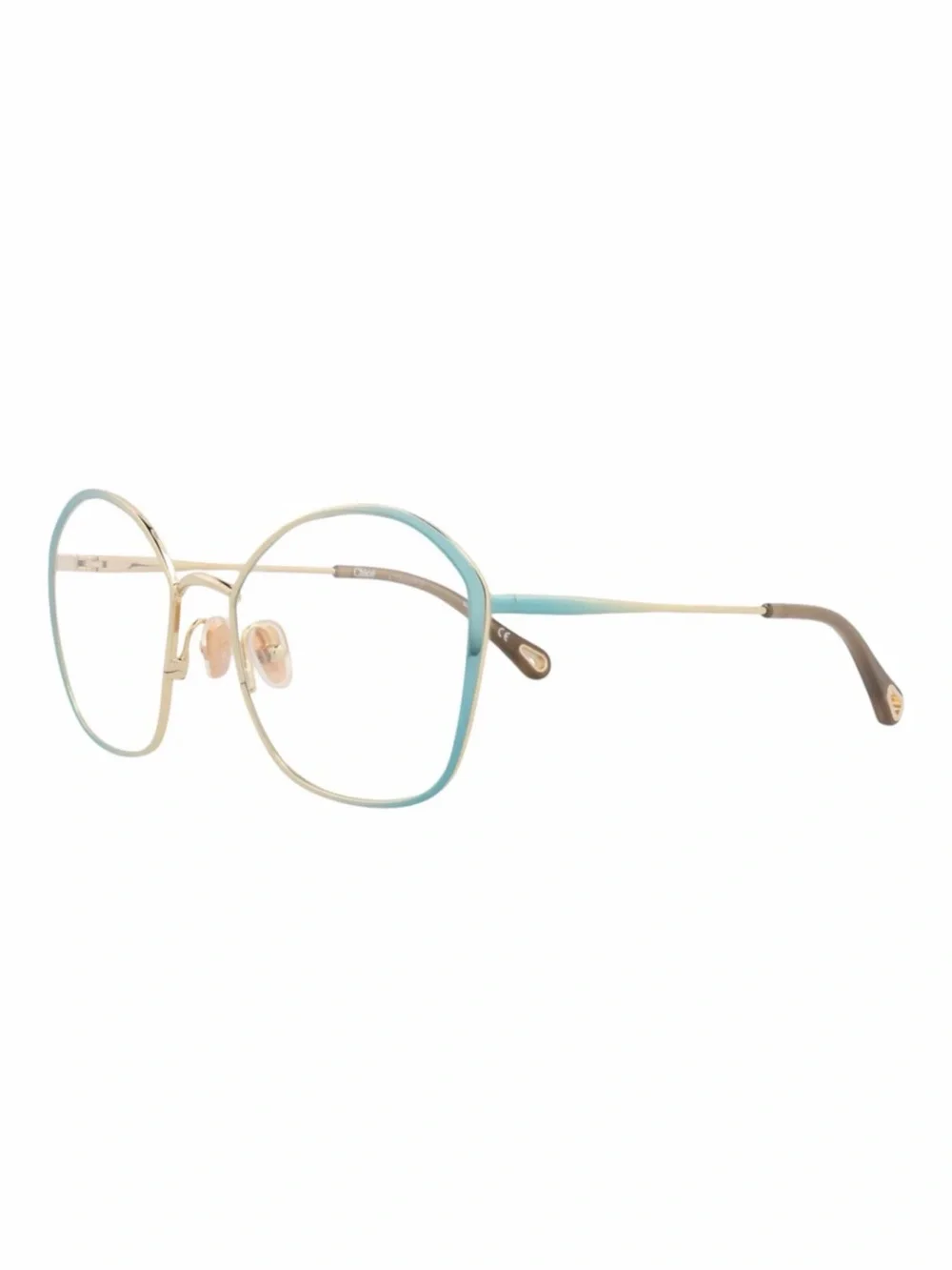 New CHLOE Teal Rim Gold Metal Butterfly Optical Glasses CH0017O 005 Authentic